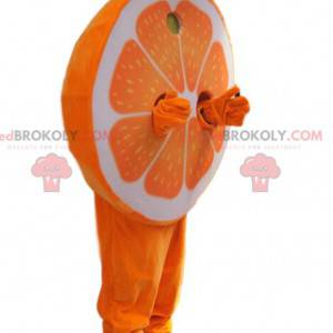 Napůl oranžový maskot. Napůl oranžový oblek - Redbrokoly.com