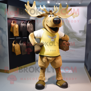 Gold Moose maskot kostyme...