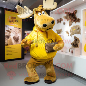 Gold Moose maskot kostume...