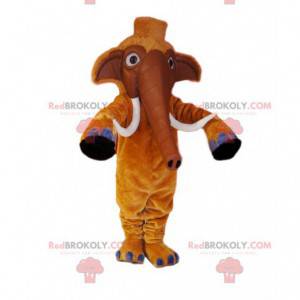 Mascot mamut marrón con hermosos colmillos - Redbrokoly.com