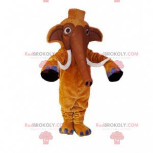 Maskot hnědý mamut s krásnými kly - Redbrokoly.com