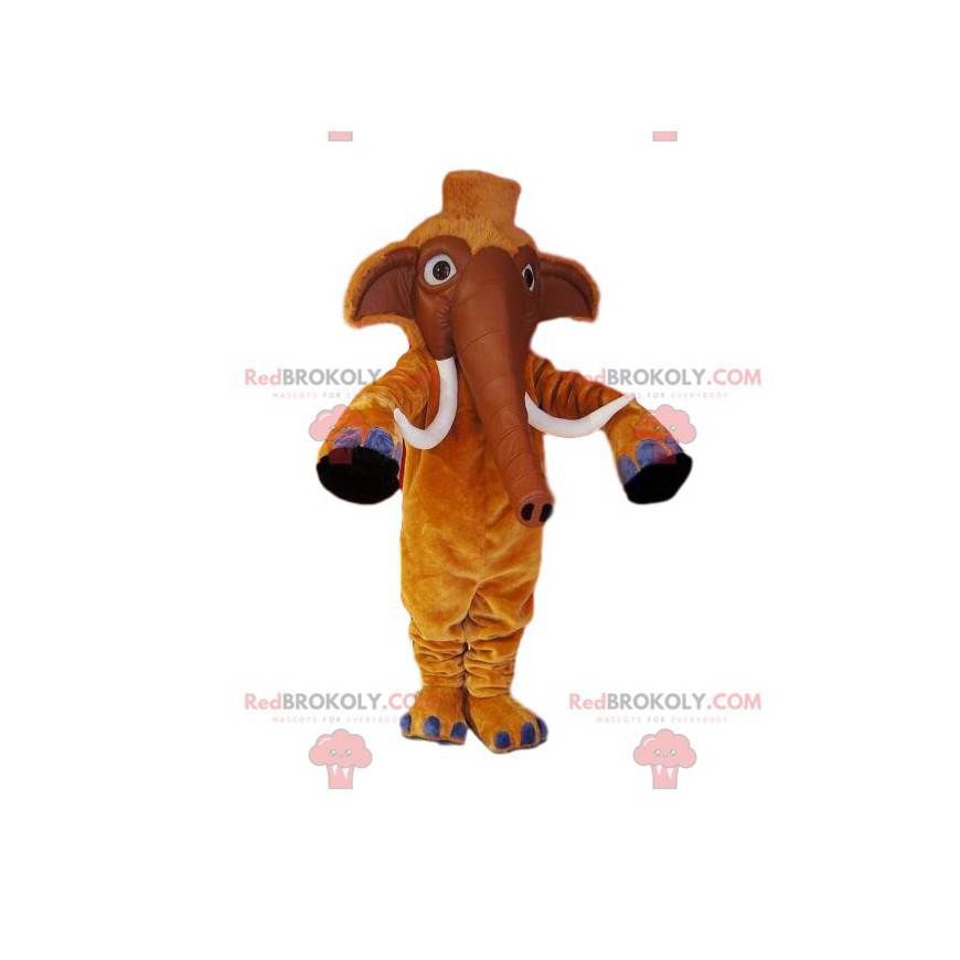 Mascotte mammut marrone con belle zanne - Redbrokoly.com