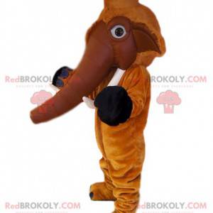 Mascot brown mammoth with beautiful tusks - Redbrokoly.com