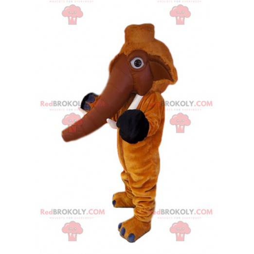 Mascot brown mammoth with beautiful tusks - Redbrokoly.com