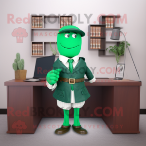 Grön advokat maskot kostym...