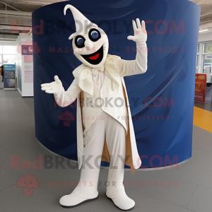 Cream Stilt Walker maskot...