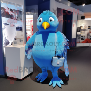 Blue Pigeon maskot kostym...