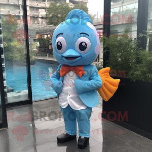 Sky Blue Goldfish maskot...