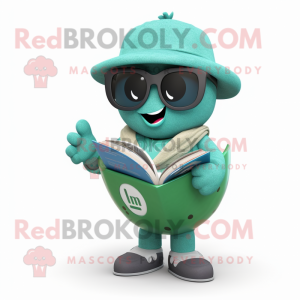 Teal Melon maskot kostym...