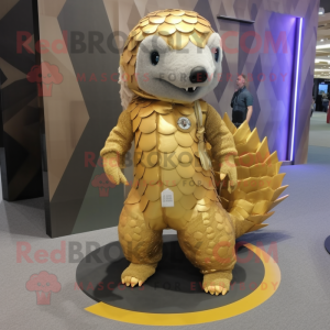 Gouden Pangolin mascotte...