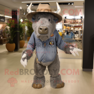 Gray Bison mascotte kostuum...