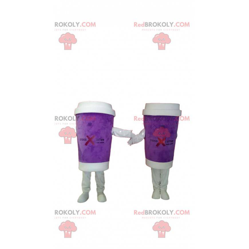 Take-out fialový hrnek na kávu maskot duo - Redbrokoly.com