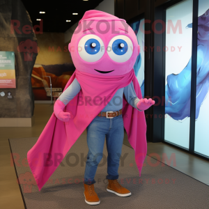 Pink Cyclops maskot kostume...