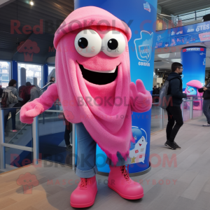 Pink Cyclops maskot kostume...