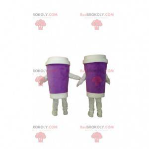Take-out lilla kaffekrus maskot duo - Redbrokoly.com