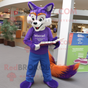 Purple Fox mascotte kostuum...