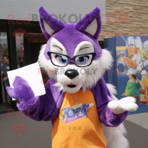 Purple Fox mascotte kostuum...