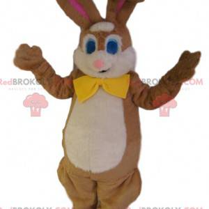 Brown rabbit mascot with a yellow bow tie. - Redbrokoly.com