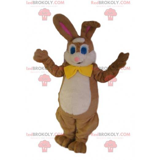 Brown rabbit mascot with a yellow bow tie. - Redbrokoly.com