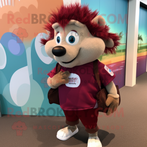 Maroon Hedgehog mascotte...