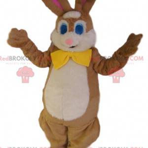 Brown rabbit mascot with a yellow bow tie. - Redbrokoly.com