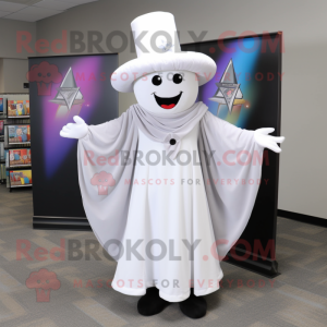 White Magician mascot costume character dressed with a Dress Shirt and Scarf clips