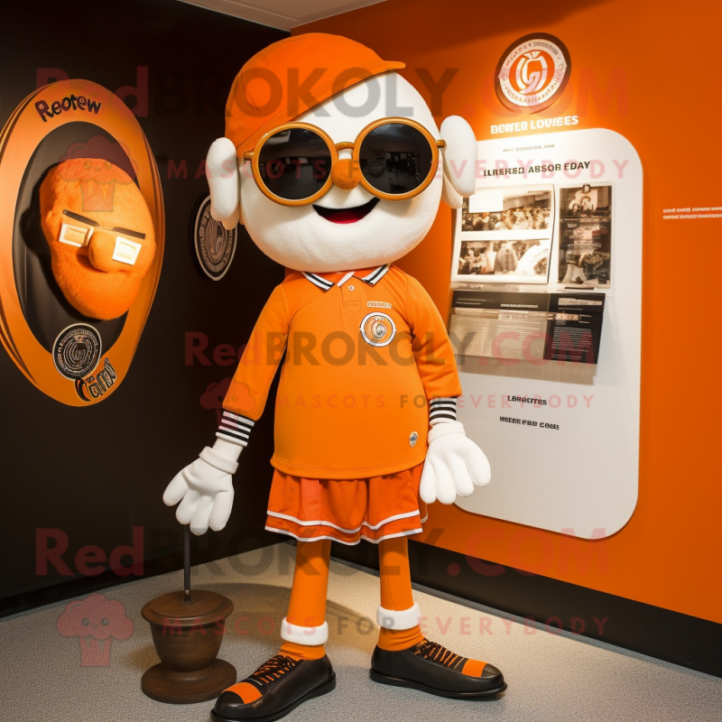 Orange Guinness mascot costume character dressed with a Henley Tee and Brooches Orange Guinness mascot costume character dressed with a Henley Tee and Brooches