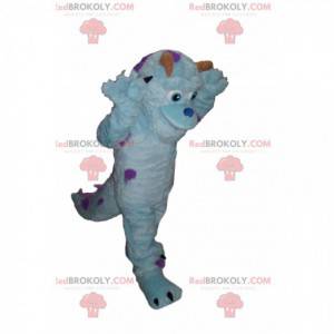 Blue fairy monster mascot with brown horns - Redbrokoly.com