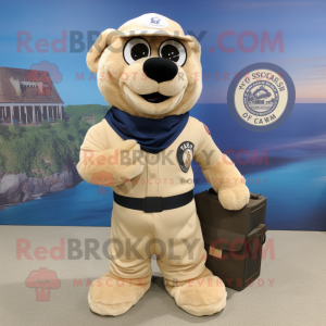 Beige Navy Seal mascotte...