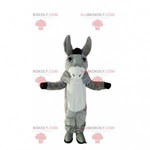 Mascotte d'âne gris et blanc très mignon. Costume d'âne -