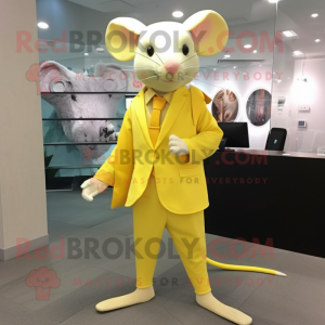 Citroengeel Rat mascotte...