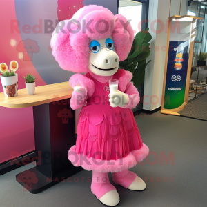 Pink Ram maskot kostume...