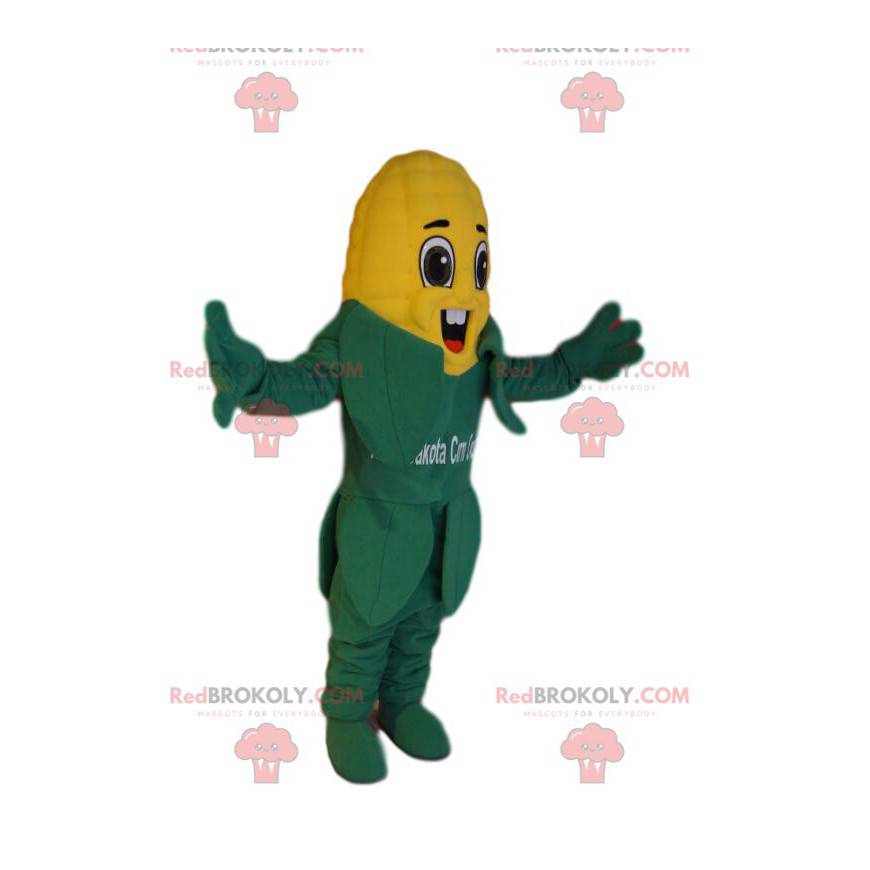 Sehr glückliches Maiskolbenmaskottchen. Maiskolben Kostüm - Sehr glückliches Maiskolbenmaskottchen. Maiskolben Kostüm -