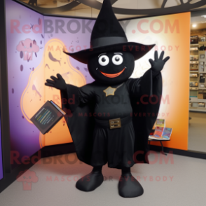 Black Magician mascot costume character dressed with a Jeggings and Beanies