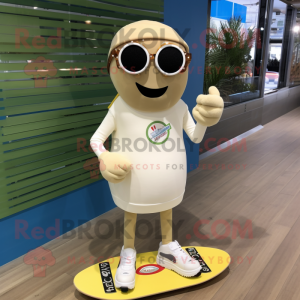 Crème Skateboard mascotte...