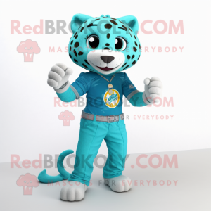 Turquoise Leopard mascotte...