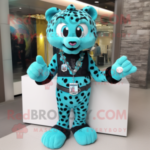 Turquoise Leopard mascotte...