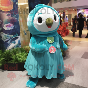 Turquoise Seal maskot drakt...