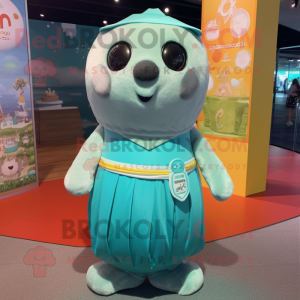 Turquoise Seal maskot drakt...