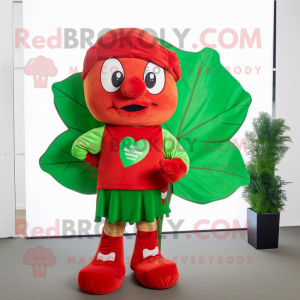 Red Four Leaf Clover maskot...