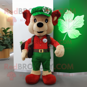 Red Four Leaf Clover maskot...