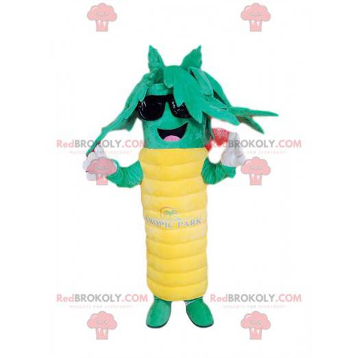 Super glad grön och gul palm maskot. Palmdräkt - Redbrokoly.com