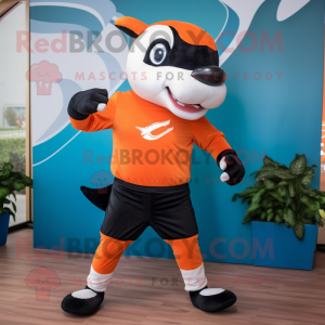 Orange Killer Whale maskot...