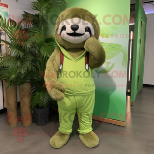Green Sloth maskot kostym...