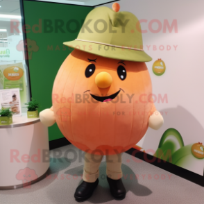 Peach Melon mascot costume character dressed with a Trousers and Cufflinks