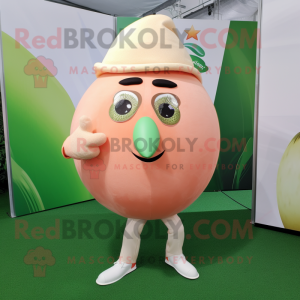 Peach Melon mascot costume character dressed with a Trousers and Cufflinks