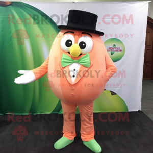 Peach Melon mascot costume character dressed with a Trousers and Cufflinks
