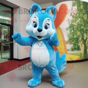 Sky Blue Squirrel mascotte...