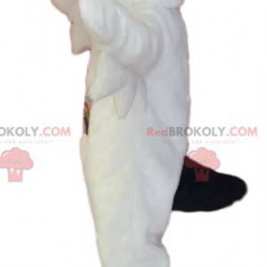 Mascot white bird with a black beak. White bird costume -