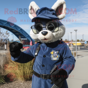 Navy Sniper mascot costume character dressed with a Dress Shirt and Mittens